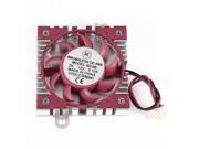 Red Silver Tone 2 Pin Connector Computer VGA Heatsink Cooler Cooling Fan 45x10mm