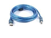 USB 2.0 Type A Male to B Male Hi Speed Printer Cable Clear Blue 3 Meters 10ft
