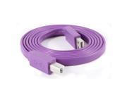 1.5M 4.9Ft USB 2.0 A Male to B Male Printer Scanner Cable Flat Cord Purple
