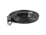 1.5M 4.9Ft USB 2.0 A Male to B Male Printer Scanner Cable Flat Cord Black