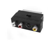 RGB Scart to Composite 3RCA S Video AV TV Audio Converter Adapter Black