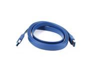 1.5M 5ft Blue Superspeed Flat USB 3.0 A Male to Male Cable Adapter Connector