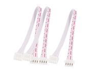 3pcs Double End XH2.54 4Pin Female Connector Cable White 20cm Length