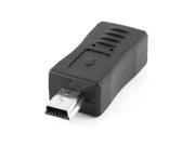 USB Mini 5 Pin Male to Female Adapter Connector Black