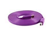 10ft 3 Meters USB 2.0 A Male to B Male Printer Scanner Cable Flat Cord Purple
