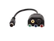 Black 25cm Long 9 Pin Male to 4 Pin S video 3 RGB 1 RCA Female Adapter Cable