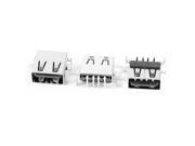 3 Pcs USB Type A Female 4 Pin Right Angle Jack Plug Solder Socket Connector