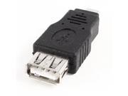 USB 2.0 Type A Female to Micro USB Male Plug Adapter Connector Black