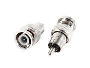 2 Pcs BNC Male Plug to RCA Male Adapter Connector Coupler