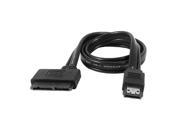 50cm Cable eSATA USB to SATA 7 9pin Adapter Cable Black for Solid Disk SSD
