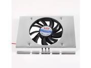 Black Plastic Fan Silver Tone Alloy Shell 3.5 Hard Disk Cooling Cooler 1 Fan