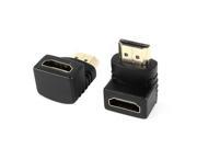 2 Pcs 90 Right Angle Port HDMI Male to Female Coupler Adapter Connector
