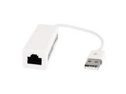 USB2.0 A Type Male to Ethernet RJ45 Female Connector Adapter Cable White 21cm