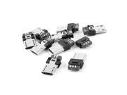 10 Pieces Micro USB B Type 5 Pin Male Solder Jack Plug Sockets