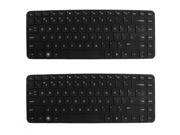 2 Pcs Black Silicone Laptop Keyboard Skin Cover Protector Film for HP 14