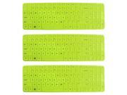 3 Pcs Green Silicone Laptop Keyboard Skin Cover Protector Film for HP 15