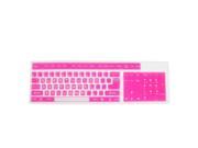 Fuchsia Clear Letter Print Silicone Keybord Film Protector for Desktop Computer