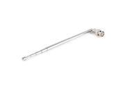 Silver Tone BNC Male Plug RF Connector 5 Sections Straight Telescopic Antenna