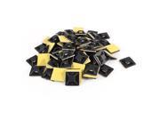 80 Pcs Black Self Adhesive Backing Plastic Cord Clips Cable Organizers