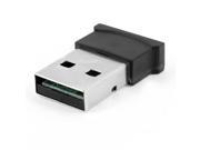 Black Silver Tone USB 2.0 Interface bluetooth V2.0 Mini Dongle Adapter