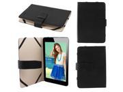 Unique Bargains Dark Brown Faux Leather Case Cover for 7 Tab Tablet PC
