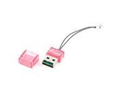 Clear Pink Plastic Rectangle USB 2.0 Micro SD TF Rectangle Card Reader