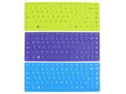 3 Pcs Blue Green Purple Silicone Keyboard Skin Film Cover for Lenovo 14 Laptop