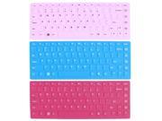 3 Pcs Pink Blue Fuchsia Silicone Keyboard Skin Film Cover for Lenovo 14 Laptop