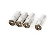 Unique Bargains 4 x Silver Tone TV PAL Male to Male Jack Coax RF Connector Replacement