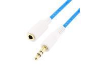 41.7 3.5mm Male to Female Jack Plug Audio Cable Blue for Cell Phone Mp4 Mp3