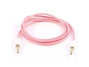 Pink 3.5mm Male to 3.5mm Male Plug Adapter Square Audio Extension Cable 1M