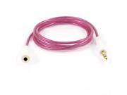 Fuchsia 3.5mm Male to Female M F Audio Cable Cord 1.06M for PC Mobile Phone Mp4