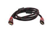 1.5M Red Black Braided Cord 1080P HDMI Male to HDMI Male HDTV Adapter Cable Lead