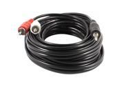 White Red Plug Head RCA Male to Male Audio Video AV Extension Cable Black 5M