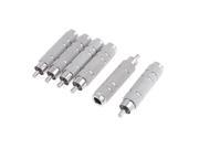 6 Pcs Male RCA to 6.35mm Female Metal Audio Adapter Convert Sliver Tone