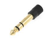 Gold Tone Stereo 6.35mm Male Plug to 3.5mm Female Socket Audio Connector Adapter