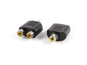 Unique Bargains 2 Pcs RCA Female to 2 RCA Female F F Stereo Audio Adapter Connector