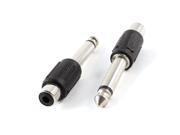 Unique Bargains 6.35mm Male to RCA Female Single Track Stereo Audio Connector Coupler 2 Pcs