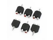 Unique Bargains 6 Pieces 2 RCA Female Jack to 3.5mm Double Track Male Plug Adapter Convertor