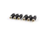Unique Bargains 2 Pcs RCA Female to Female 3 Way Stereo Audio Convertor Connector