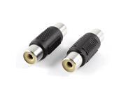 Unique Bargains 2 Pcs Straight RCA Female to Female F F Audio Adapter Connector New