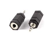 Unique Bargains 2.5mm Male to 3.5mm Female m f 2 Track Stereo Audio Adapter Coupler 2 Pcs