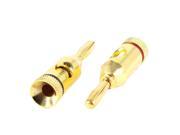 Unique Bargains Audio Speaker Metal Banana Plug Connector Adapters 2 Pcs