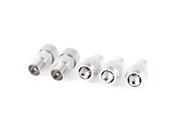 5 Pcs TV Aerial Coax Coaxial Cable 9.5mm Male Plug Connnector Silver Tone
