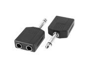 2 Pieces 6.35mm Male Mono Plug to 2 x 6.35mm Female Jack M F Adapter Splitter