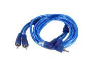 Blue Plastic Coated 2 RCA Male to Male Audio Video Cable 2M Long