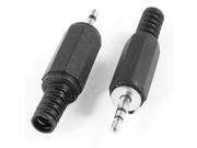 Unique Bargains 2 Pcs Mono Stereo 2.5mm Male Plug to 4mm Cable Audio Adapter Connector Black