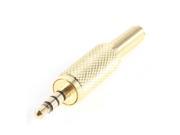Spring 3.5mm 1 8 4 Pole Stereo MIC Audio Jack Plug Adapter Gold Tone