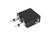 Unique Bargains Black Plastic Coated 3.5mm Stereo Audio Socket to Dual 3.5mm Mono Plug Adapter