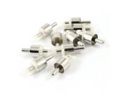 10pcs Silver Tone White RCA Male Jack Audio Video Solder Adapter Connector